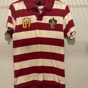Harry Potter Quidditch Red and White Striped Polo Shirt